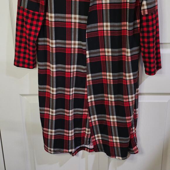 Grace And Emma Cardigan Womens S/M Boho Western Leopard Plaid Festival Style - Picture 4 of 7